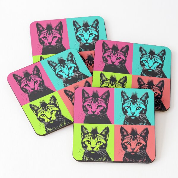 Item preview, Punk Pop Art Cat Abstract designed and sold by TomFrontierArt.