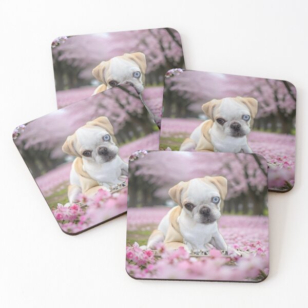 Item preview, Pug puppy surrounded by flowers. designed and sold by ltldragn.