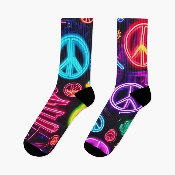 Item preview, Colorful Neon Peace Pattern designed and sold by Health And Fitness Posts e-Store.