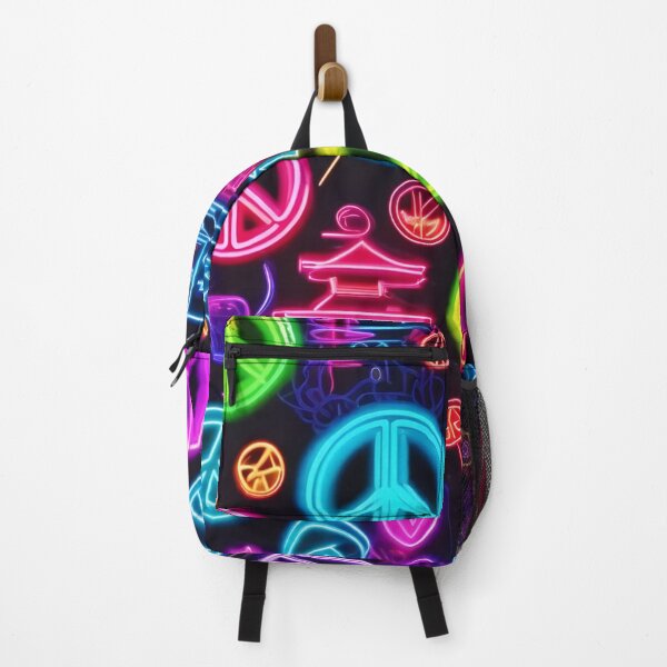Item preview, Colorful Neon Peace Pattern designed and sold by Health And Fitness Posts e-Store.