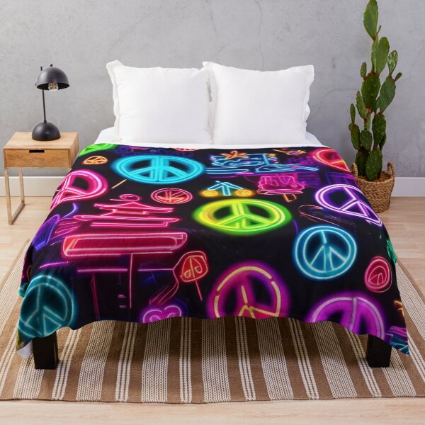 Item preview, Colorful Neon Peace Pattern designed and sold by Health And Fitness Posts e-Store.