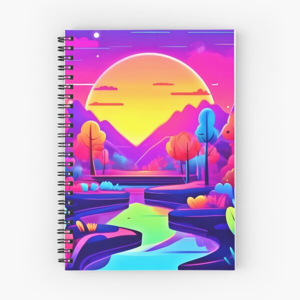 Item preview, Neon Sunset Landscape Art designed and sold by Health And Fitness Posts e-Store.