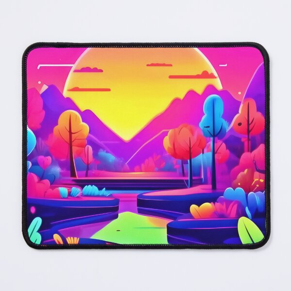 Item preview, Neon Sunset Landscape Art designed and sold by Health And Fitness Posts e-Store.