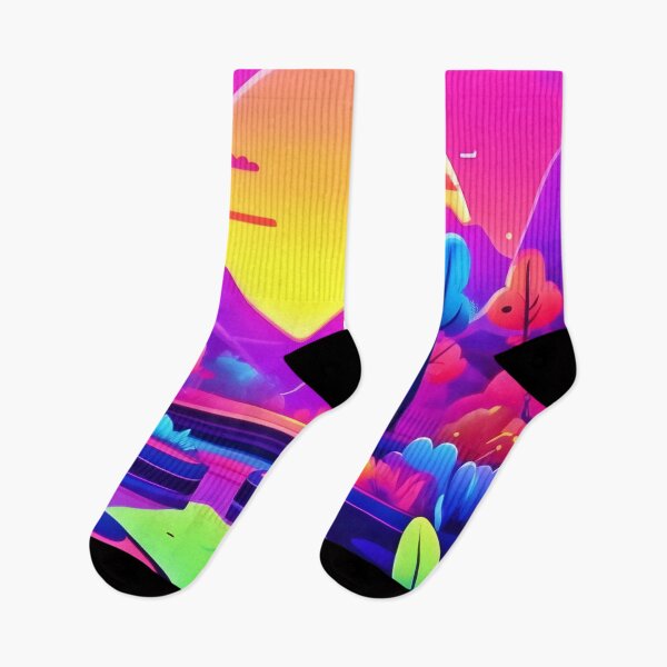 Item preview, Neon Sunset Landscape Art designed and sold by Health And Fitness Posts e-Store.