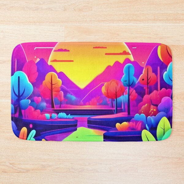 Item preview, Neon Sunset Landscape Art designed and sold by Health And Fitness Posts e-Store.