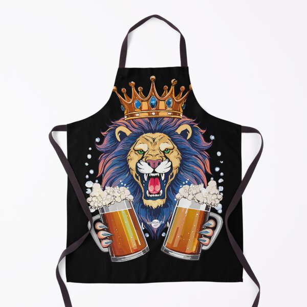 Item preview, 05 Lion two Mass beer lion head gold crown gemstones Leo Prost designed and sold by Margarita-Art.