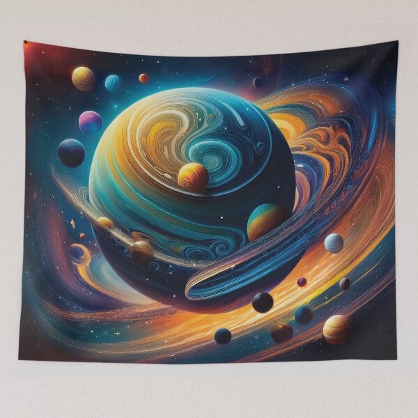 Item preview, A vibrant and fantastical cosmic scene design. designed and sold by HEMRO.
