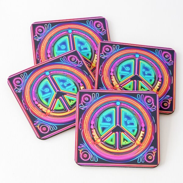 Item preview, Neon Peace Mandala designed and sold by Health And Fitness Posts e-Store.
