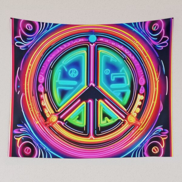 Item preview, Neon Peace Mandala designed and sold by Health And Fitness Posts e-Store.