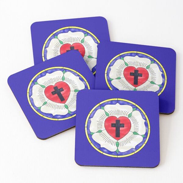 Item preview, Lutheran Rose Symbol Stained Glass Design designed and sold by LutheranStore.