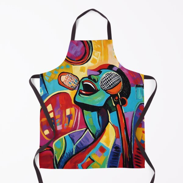 Item preview, Vibrant and Colorful Depiction of a Passionate Singer Surrounded by Energetic Geometric Shapes designed and sold by OlfactoART Studio.