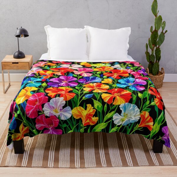 Item preview, Vibrant botanical on a dark background designed and sold by HelkoryoArt.