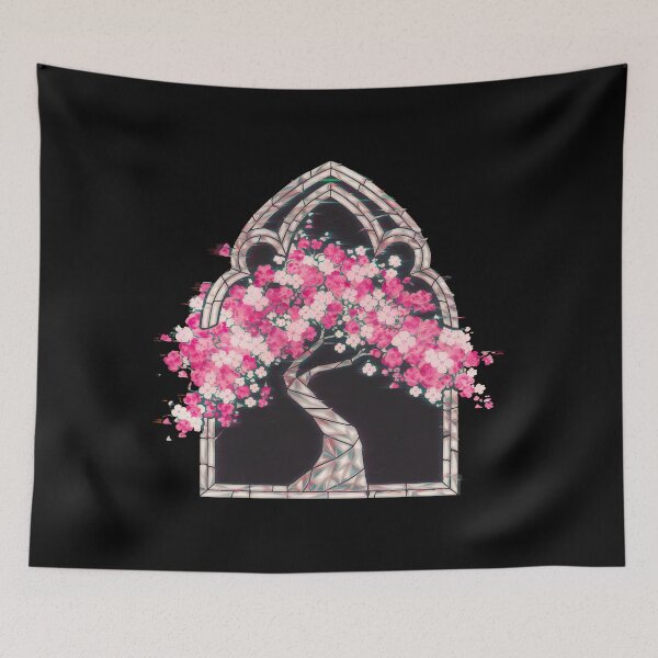 Item preview, Stainglass Sakura Japanese Cherry Tree Retro Gothic Portal designed and sold by VitrauxNoirs.