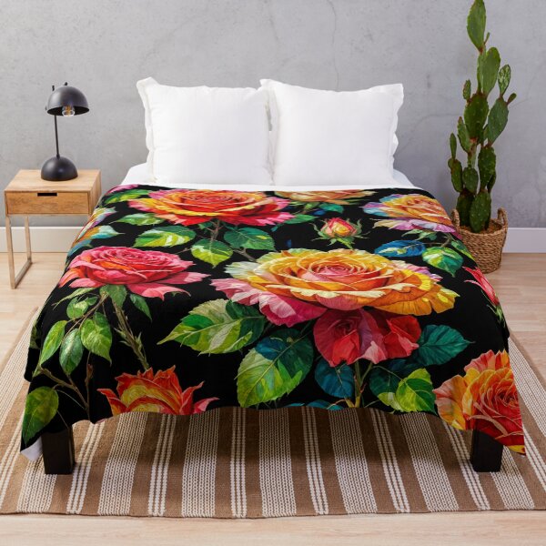 Item preview, Vibrant botanical on a dark background 4 designed and sold by HelkoryoArt.