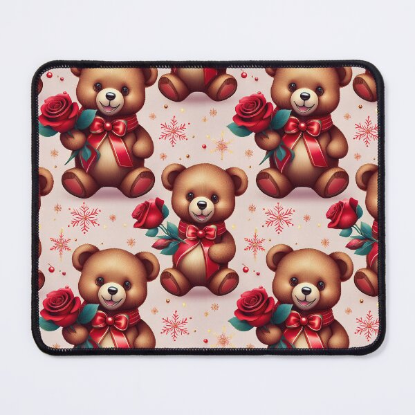 Item preview, Bold Teddy Bear and Roses: A bold and striking pattern featuring a dramatic teddy bear and vibrant red roses, perfect for making a statement. designed and sold by Grang Art Artistic Designs.