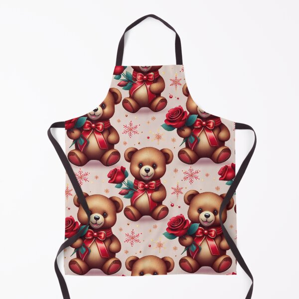 Item preview, Bold Teddy Bear and Roses: A bold and striking pattern featuring a dramatic teddy bear and vibrant red roses, perfect for making a statement. designed and sold by Grang Art Artistic Designs.