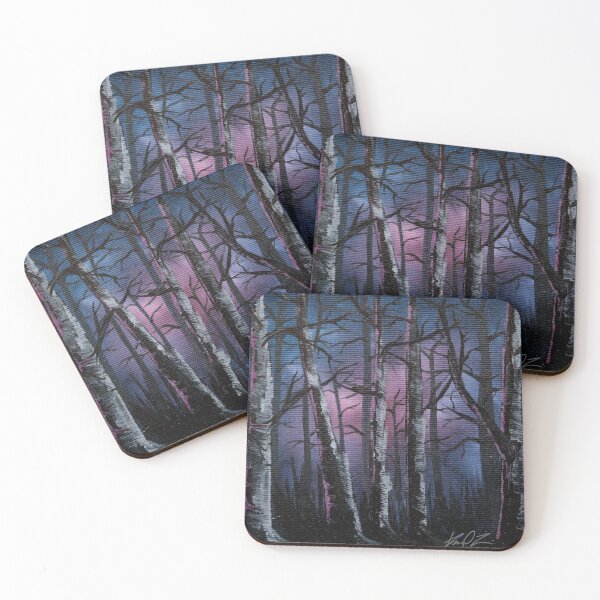 Item preview, Into the woods, night forest oil painting designed and sold by RedFinchDesigns.