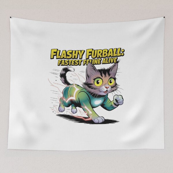 Item preview, Flashy Furball: The Fastest Feline Alive designed and sold by ObjCrea123.
