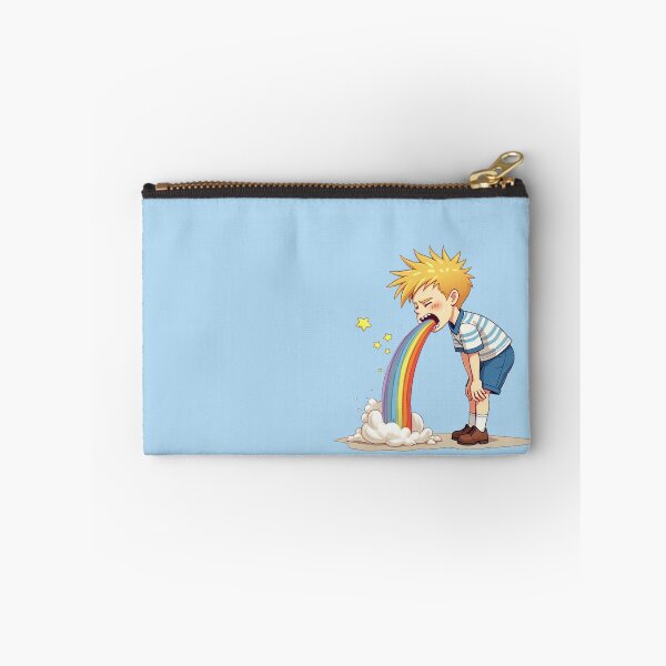 Item preview, Overflowing Rainbow Magic - Whimsical Cartoon Illustration of a Boy Vomiting Colors designed and sold by marvinismyname.