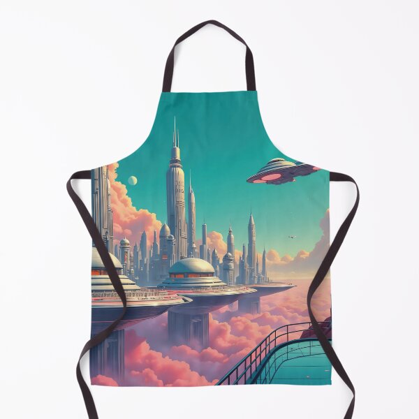 Item preview, utopian retro city, futuristic designed and sold by Mauswohn.