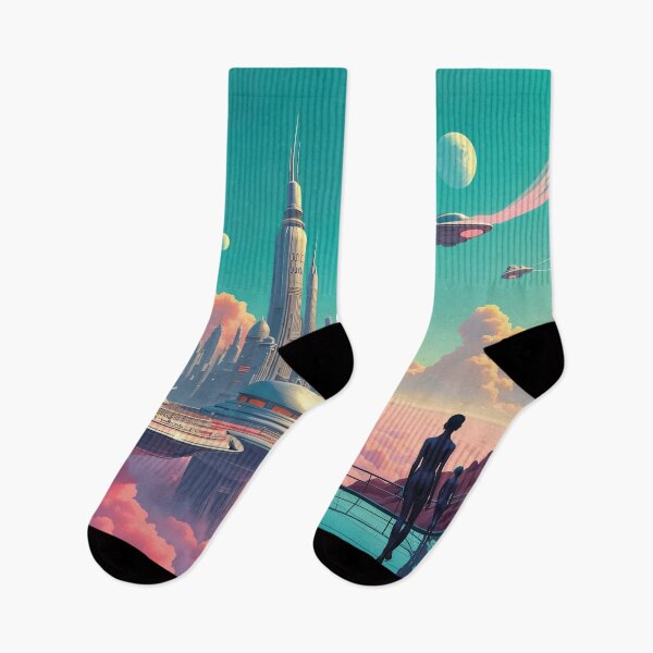 Item preview, utopian retro city, futuristic designed and sold by Mauswohn.