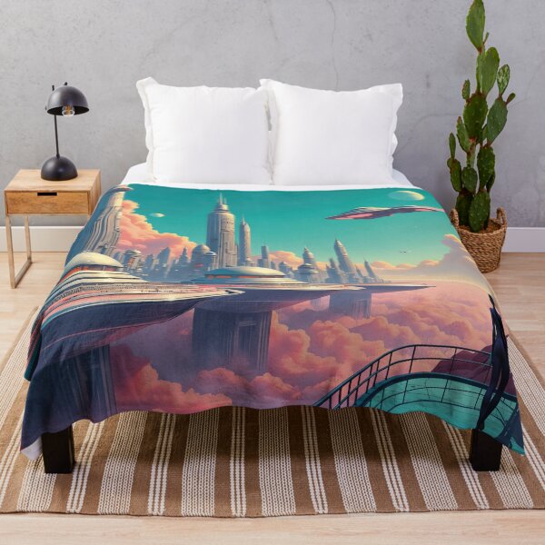 Item preview, utopian retro city, futuristic designed and sold by Mauswohn.