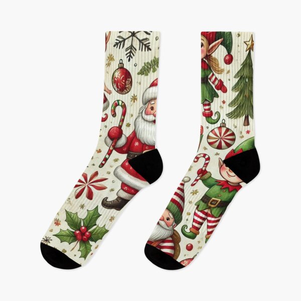 Item preview, Santa and Elves Festive Holiday Pattern designed and sold by h4sey.