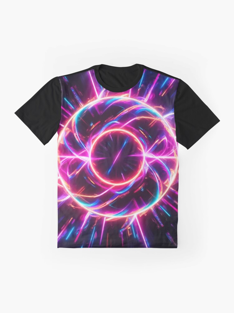 Thumbnail 4 of 5, Graphic T-Shirt, Neon Dreams in a Cyber Realm designed and sold by eXtraHumans.