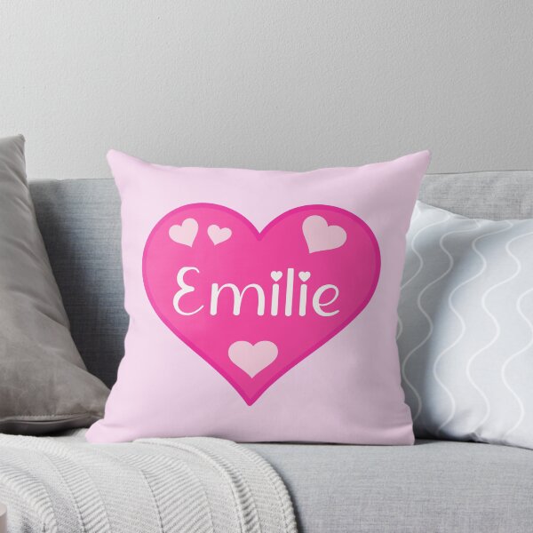 Aperçu de l'œuvre Prénom Emilie Coeur Rose créée et vendue par Jeallan Designs.