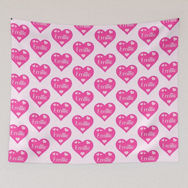 Aperçu de l'œuvre Prénom Emilie Coeur Rose créée et vendue par Jeallan Designs.