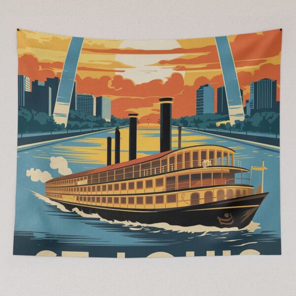 Item preview, St. Louis Vintage Travel Poster designed and sold by TravelerRat.
