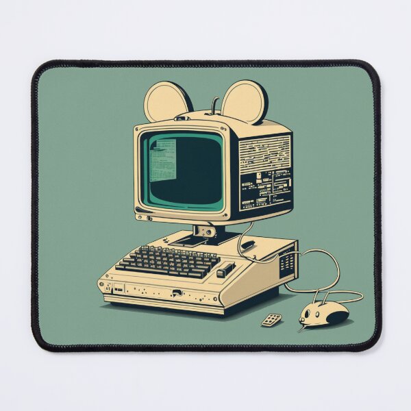 Item preview, Vintage Computer with Mouse Ears – Nostalgic Charm designed and sold by Hakubiya.