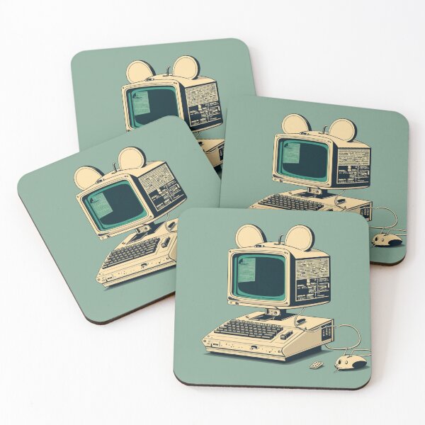 Item preview, Vintage Computer with Mouse Ears – Nostalgic Charm designed and sold by Hakubiya.