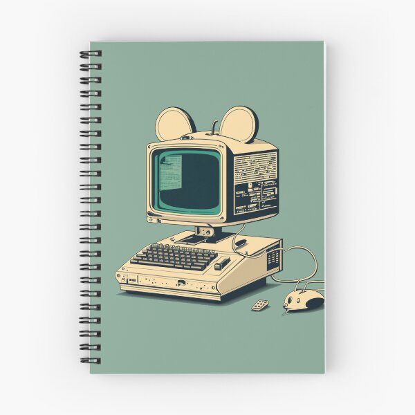 Item preview, Vintage Computer with Mouse Ears – Nostalgic Charm designed and sold by Hakubiya.