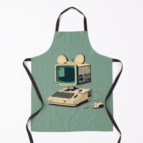 Item preview, Vintage Computer with Mouse Ears – Nostalgic Charm designed and sold by Hakubiya.