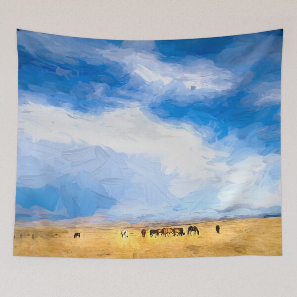 Item preview, Wild Mustang Herd Grazing Abstract X100 designed and sold by RichFrancoCars.