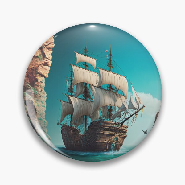 Item preview, Ghostly Pirate Ship Sailing Through Misty Seas designed and sold by Hakubiya.