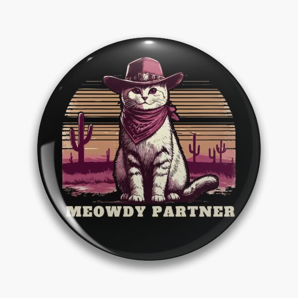 Item preview, Meowdy Partner Cowboy Cat Desert Landscape Vintage designed and sold by TomFrontierArt.