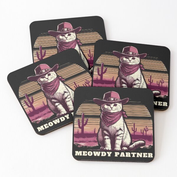 Item preview, Meowdy Partner Cowboy Cat Desert Landscape Vintage designed and sold by TomFrontierArt.