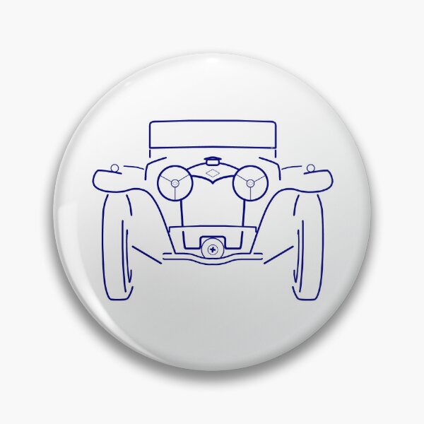 Item preview, Riley MPH British classic 1930s sports car blue outline designed and sold by soitwouldseem.