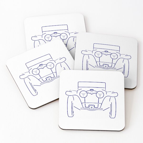 Item preview, Riley MPH British classic 1930s sports car blue outline designed and sold by soitwouldseem.