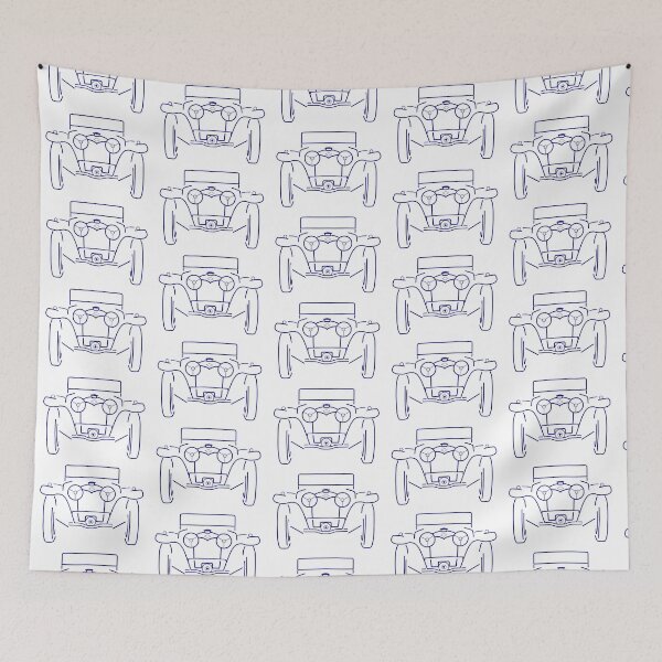 Item preview, Riley MPH British classic 1930s sports car blue outline designed and sold by soitwouldseem.