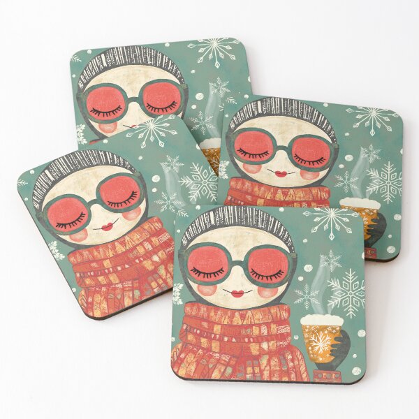 Item preview, Cozy Winter Days | Hot Cocoa & Snowflakes Illustration designed and sold by MindFulStudios.