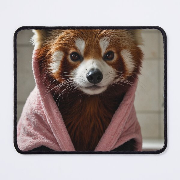 Item preview, Red Panda Spa Day in Pink Robe designed and sold by vk09.