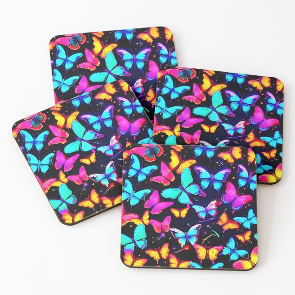 Item preview, Neon Butterfly Pattern designed and sold by Health And Fitness Posts e-Store.