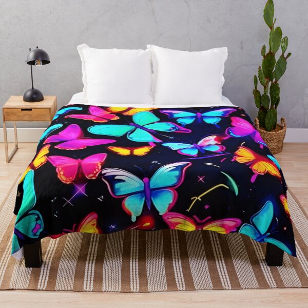 Item preview, Neon Butterfly Pattern designed and sold by Health And Fitness Posts e-Store.