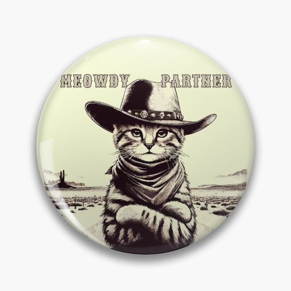Item preview, Meowdy Partner Cowboy Cat Vintage designed and sold by TomFrontierArt.
