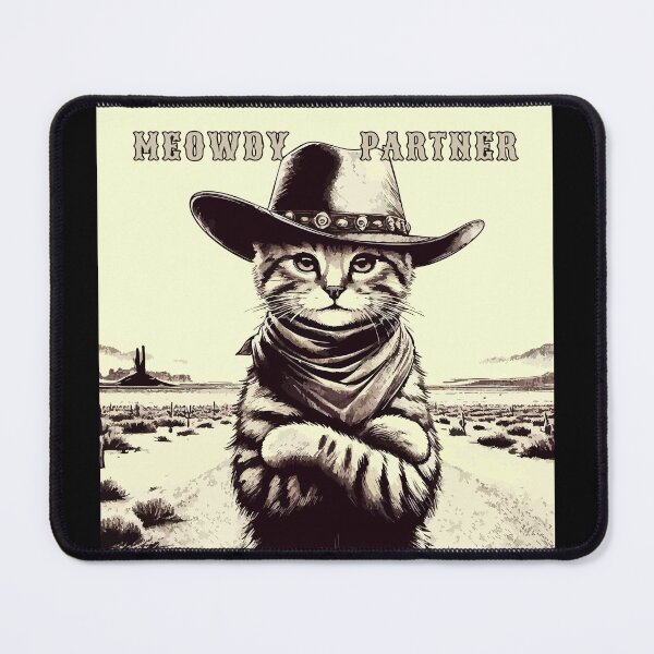 Item preview, Meowdy Partner Cowboy Cat Vintage designed and sold by TomFrontierArt.