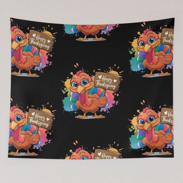 Item preview, Cute Colorful Turkey Happy Thanksgiving designed and sold by Belhbib Art ⭐⭐⭐⭐⭐.
