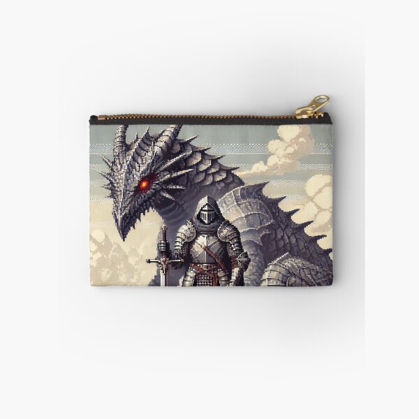 Item preview, Pixel Art Knight and the Armored Desert Dragon designed and sold by ANIARTONLINE.